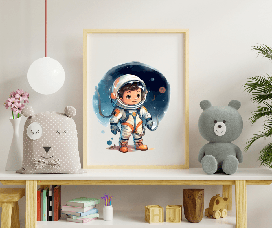 Astronaut Kids Digital Print - Two Little Giggles