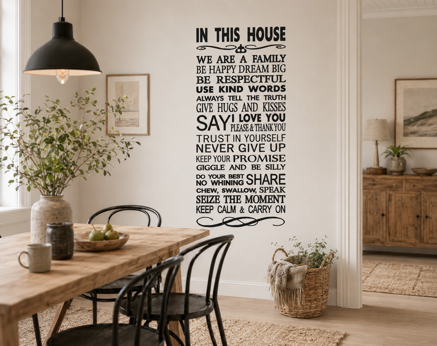 Family House Rules Wall Decal