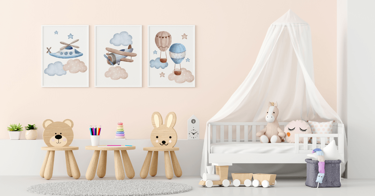 Digital Prints Boys water colour plane helicopter and hot air-balloons - Two Little Giggles