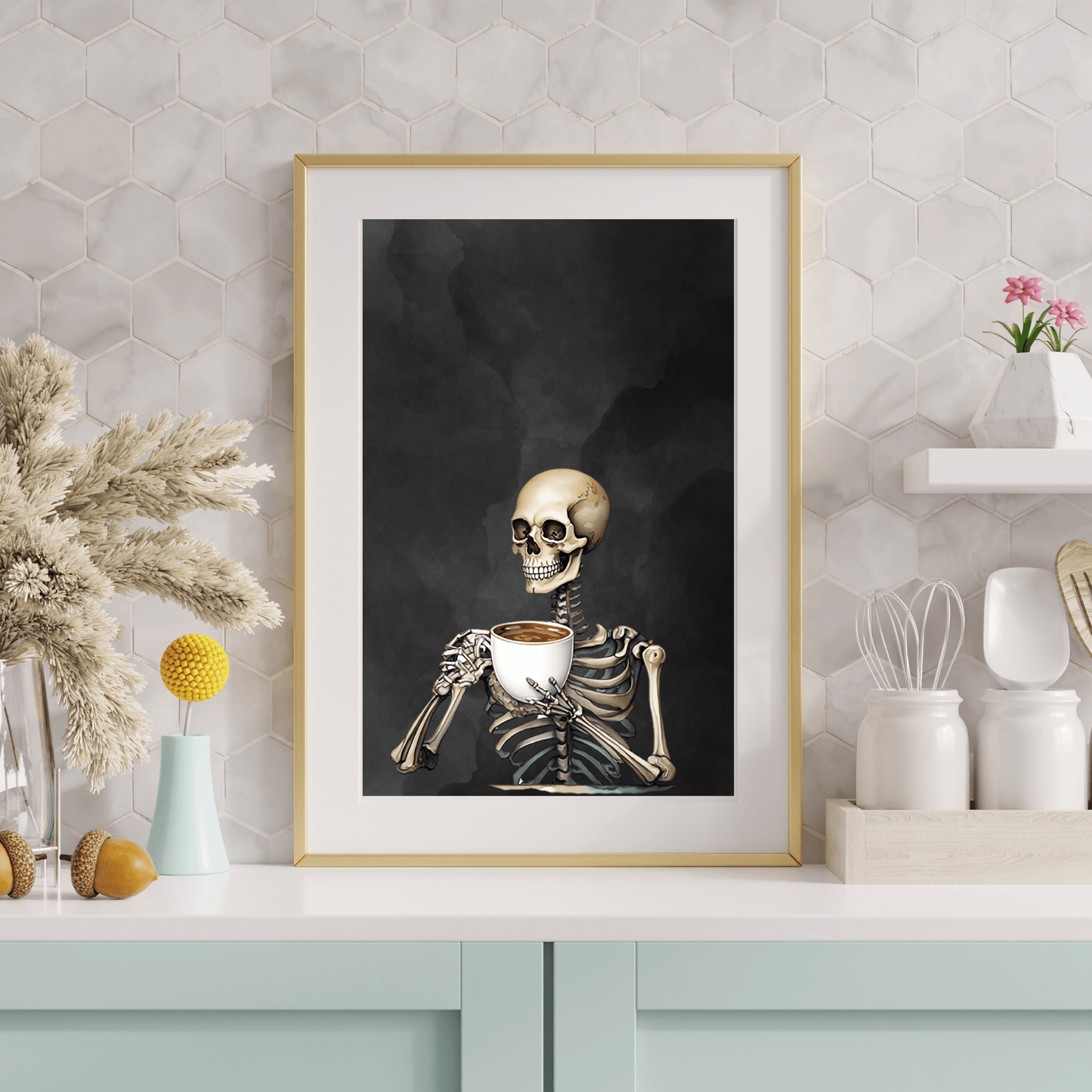 Digital Print Skeleton Coffee - Two Little Giggles