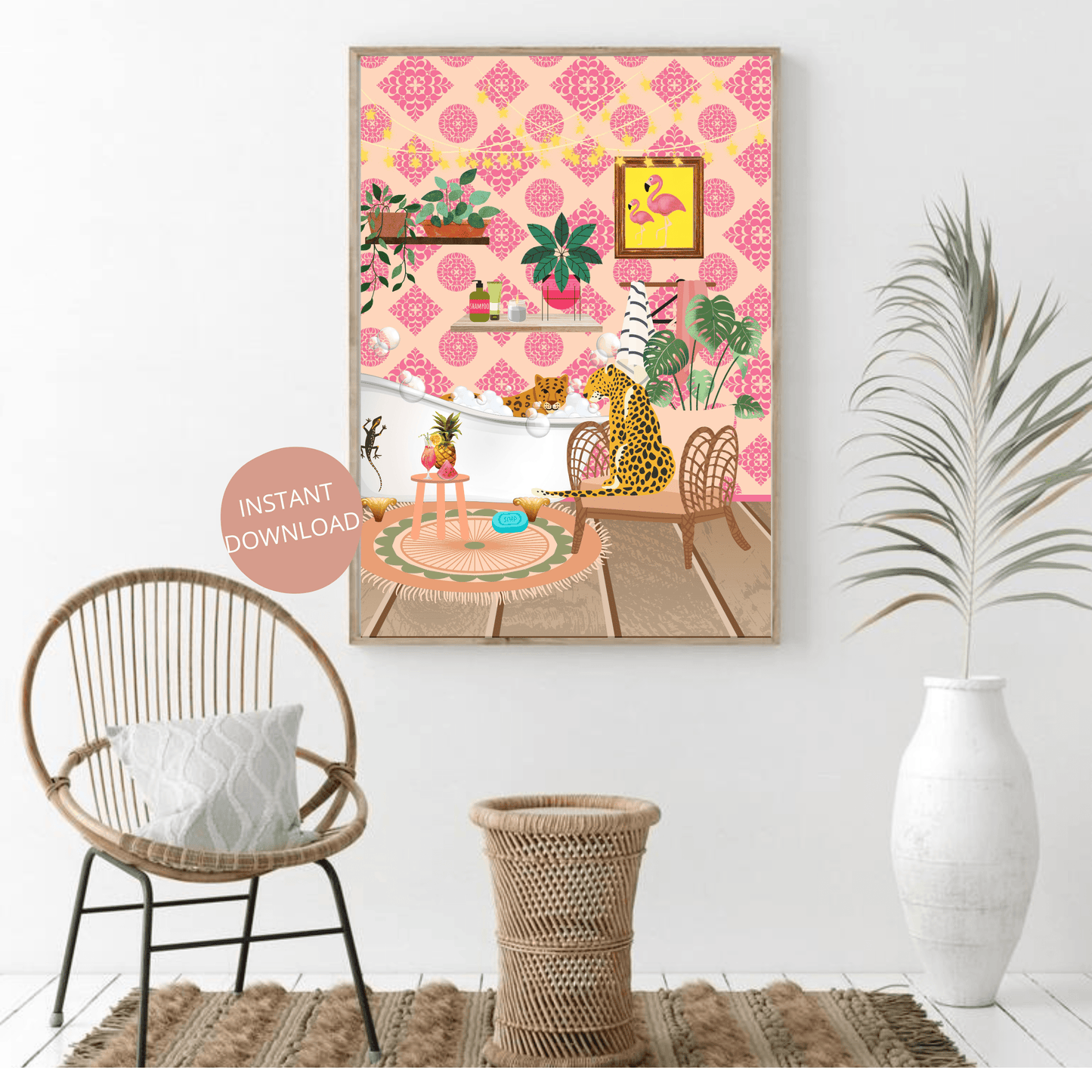 Digital Print Safari Bath - Two Little Giggles