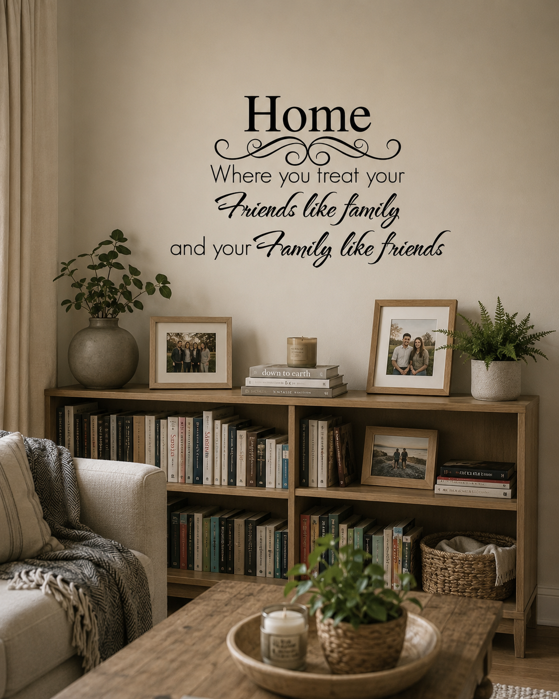 Home Family Friends Wall Decal | Family Quote Wall Art