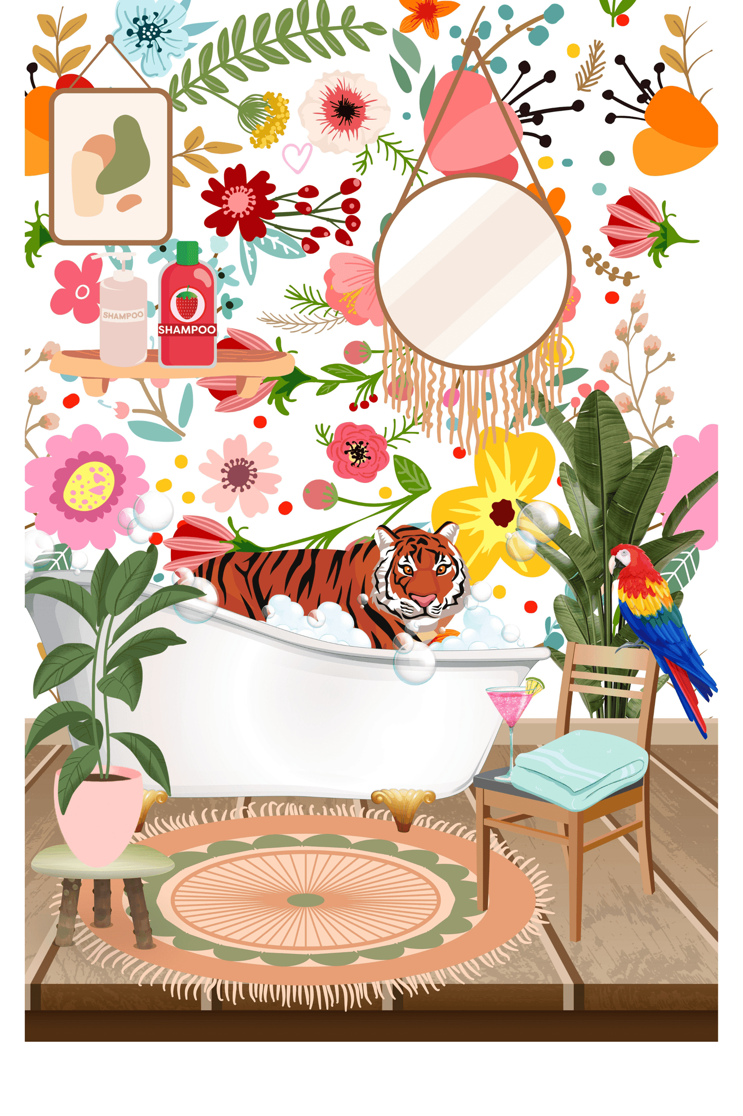 Tiger Bath Digital Print - Two Little Giggles