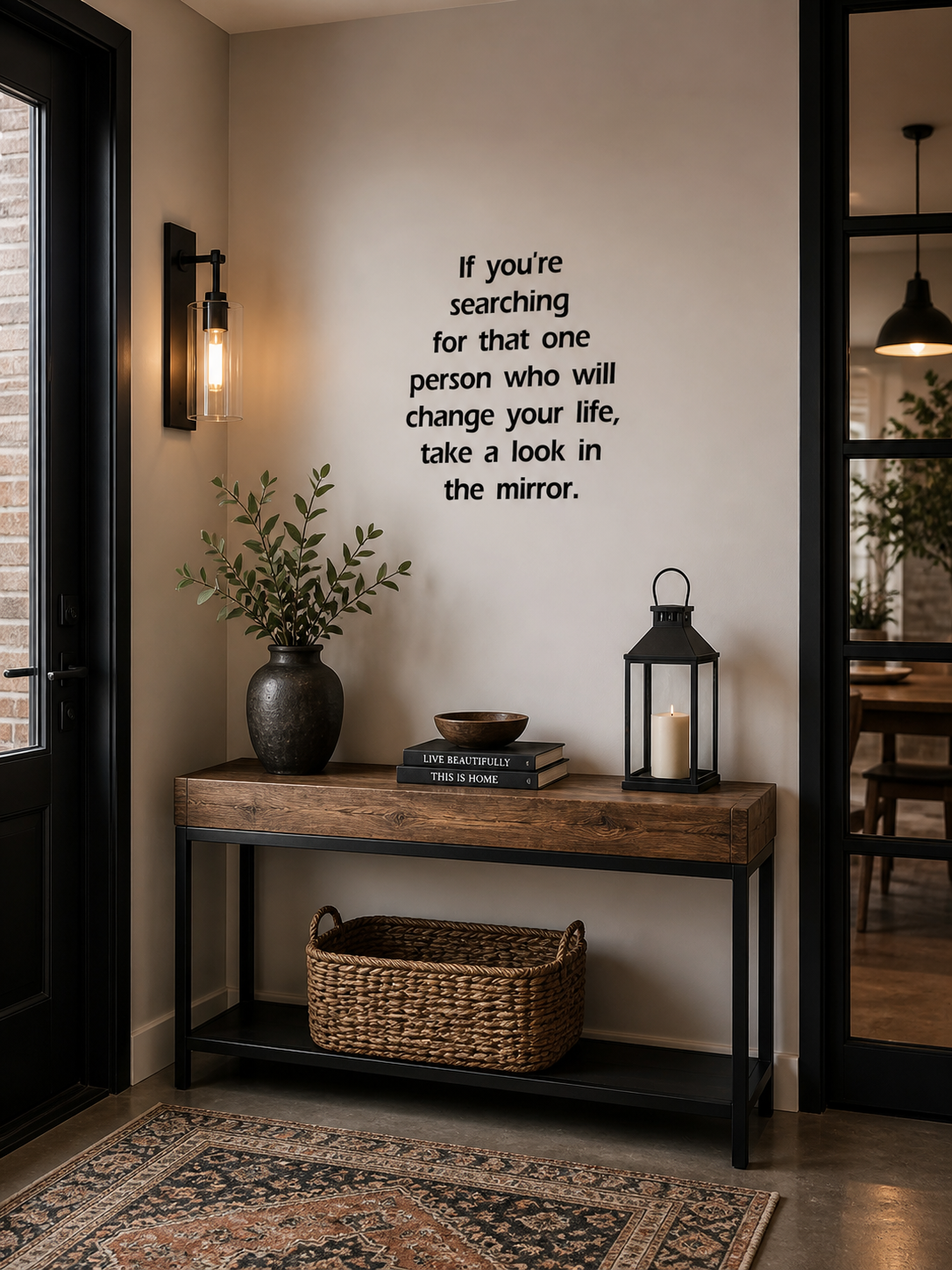 motivational wall decal take a look in the mirror quote in school study hall wall vinyl decal 60x60cm