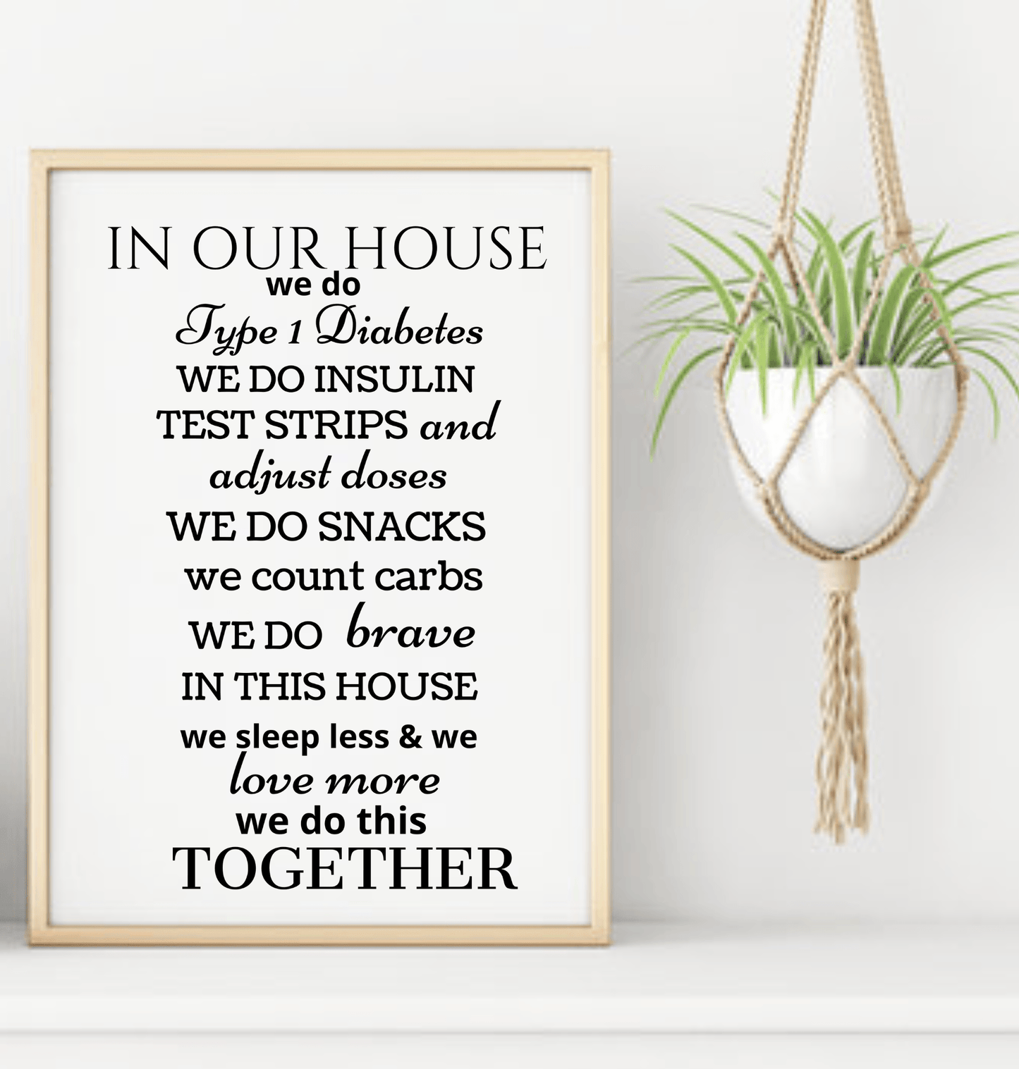 In our house we do type 1 diabetes Digital Download Print - Two Little Giggles