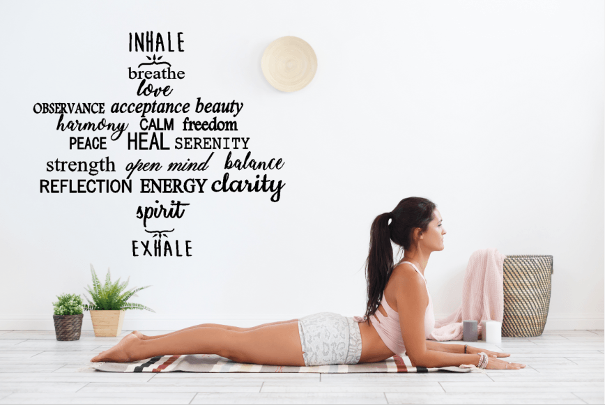 Inhale Exhale Yoga Wall Decal Sticker Quote - Two Little Giggles