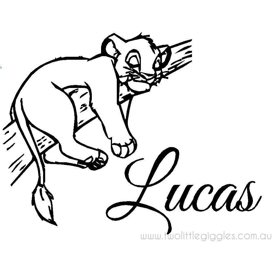Lion Themed Branch Decal & Name - Two Little Giggles