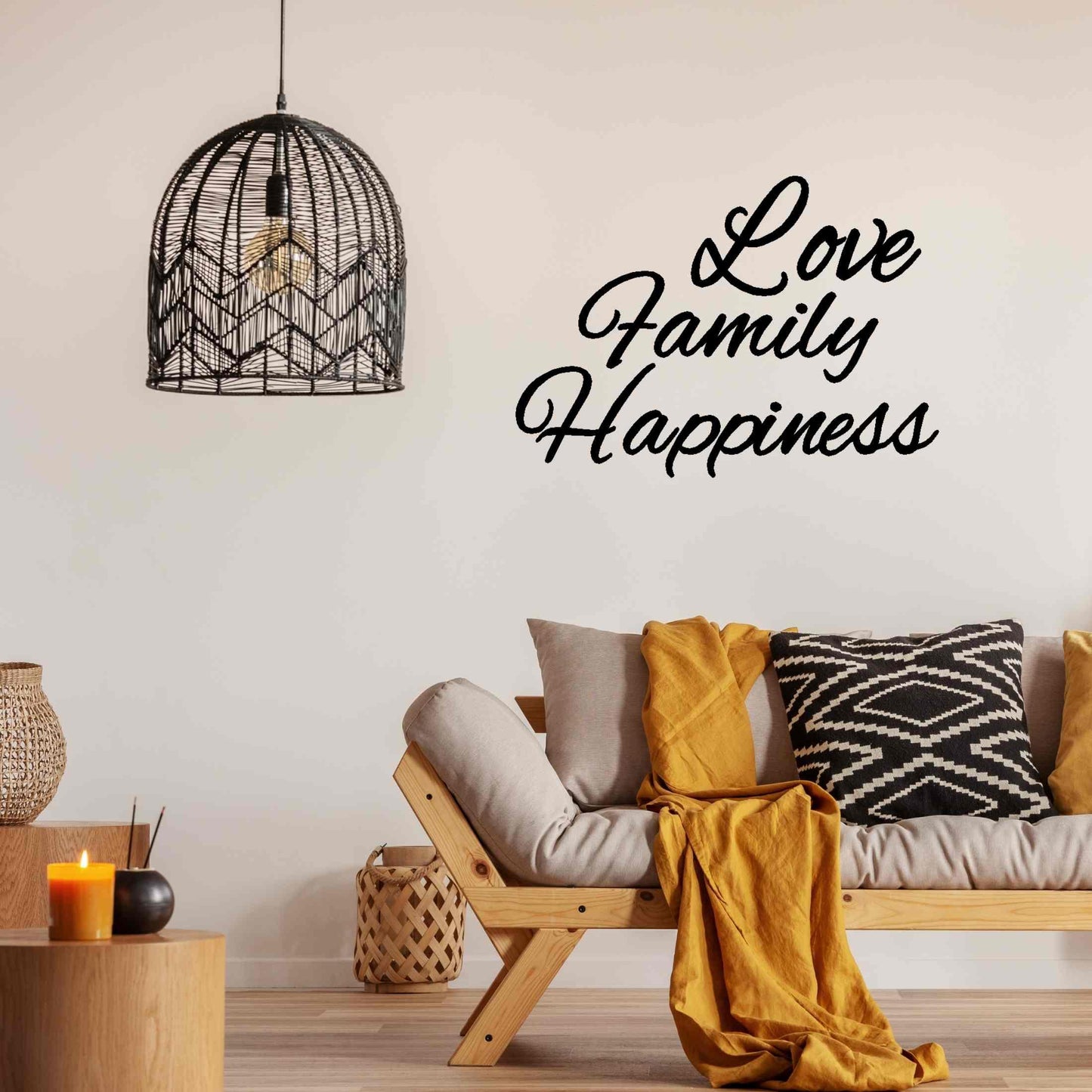 Wall Decal Quote - Love Family Happiness - Two Little Giggles