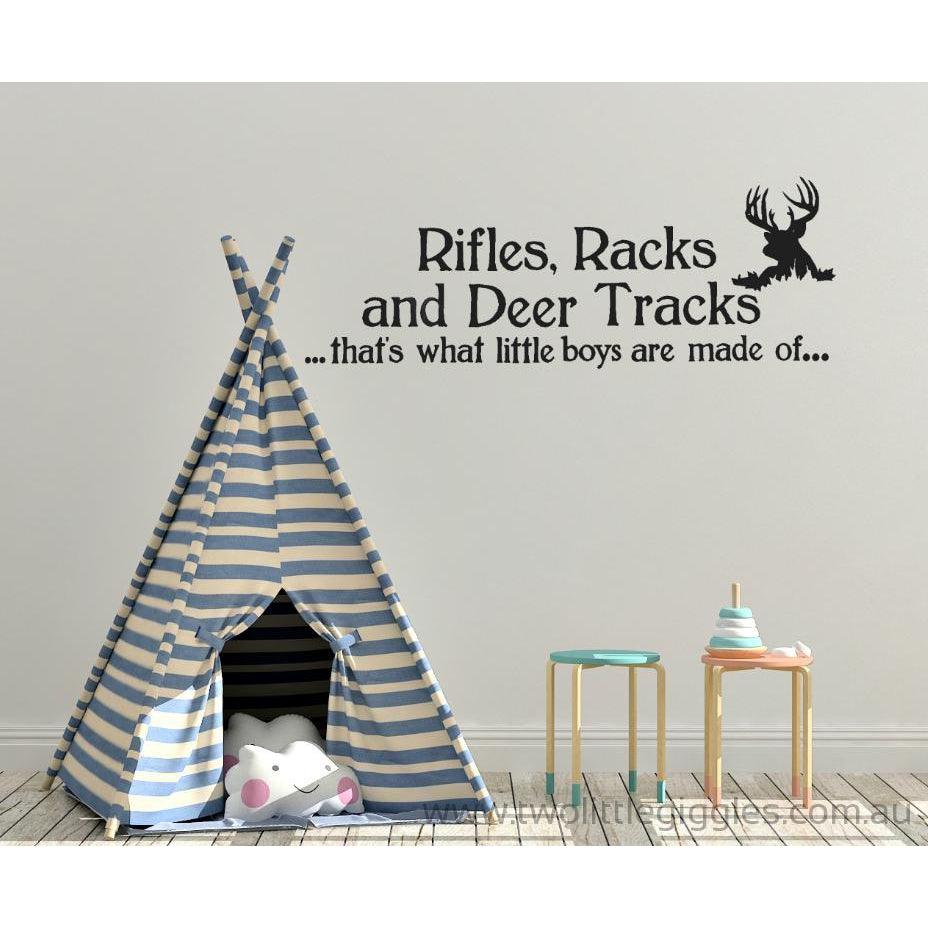 Rifles Racks & Deer Tracks - Two Little Giggles