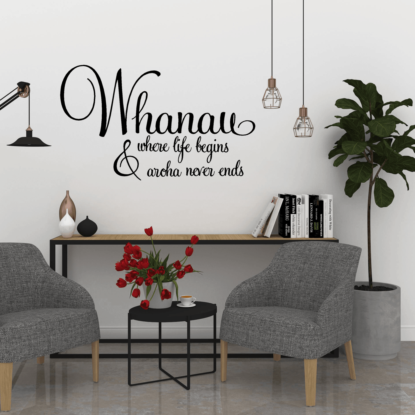 Whanau & Aroha For Life Maori Wall Decal - Two Little Giggles
