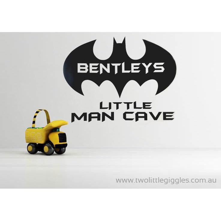 Batman Little Man Cave - Personalised name decal - Two Little Giggles