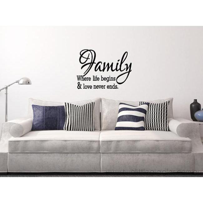 Family Where life begins and love never ends - Two Little Giggles