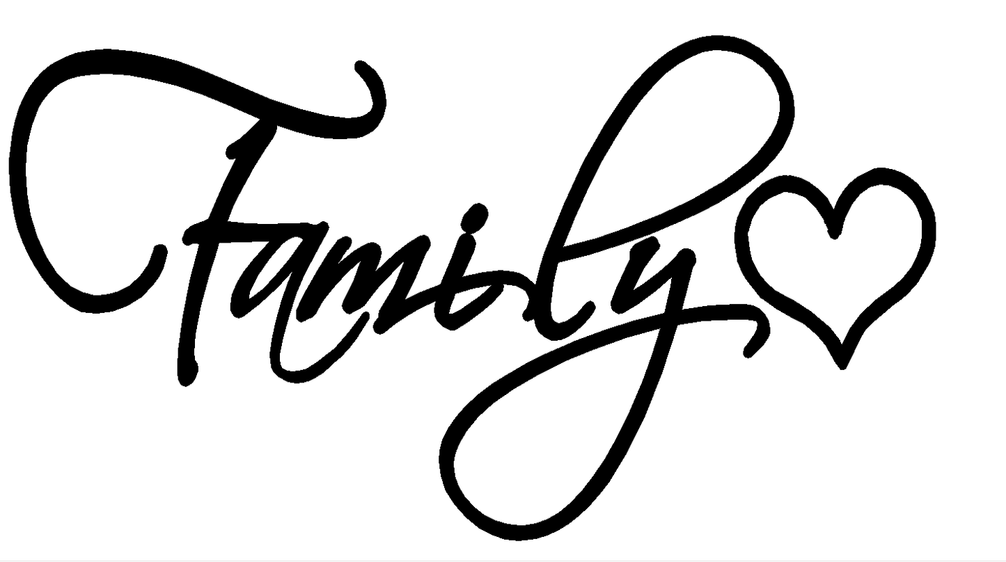 Family & Heart Wall Decal Quote - Two Little Giggles