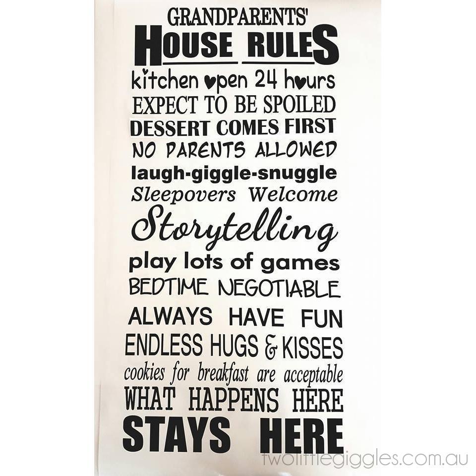 Grandparents House Rules - Two Little Giggles