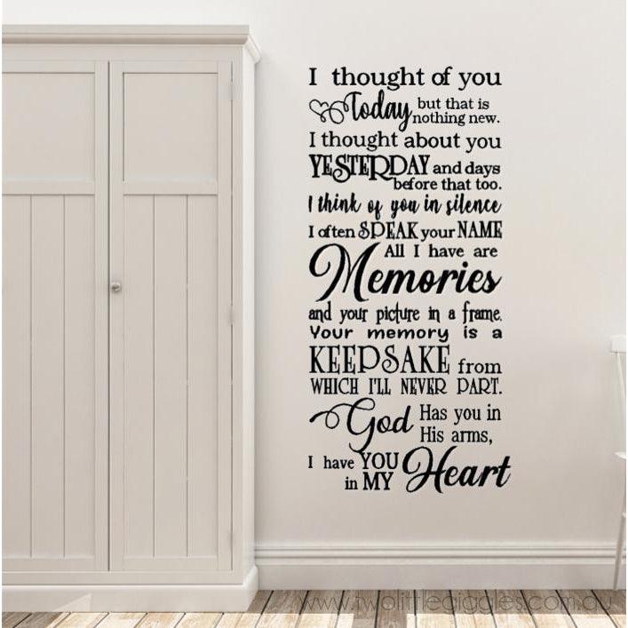 I thought of you today... - Two Little Giggles