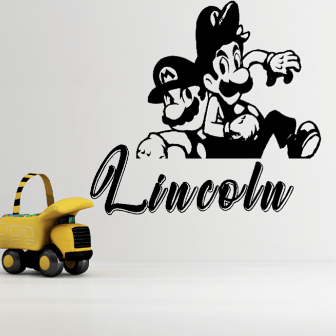 Mario and personalised name - Two Little Giggles