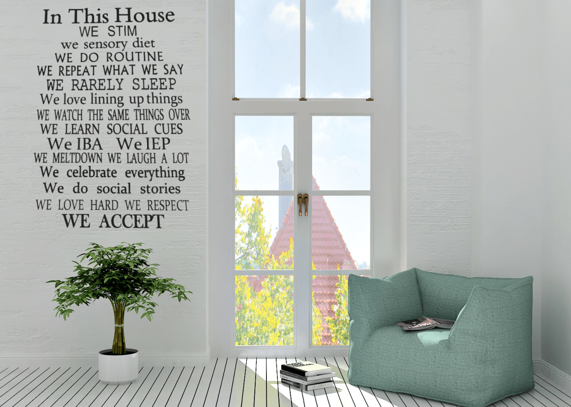 In This House We Stim Wall Decal Quote - Two Little Giggles