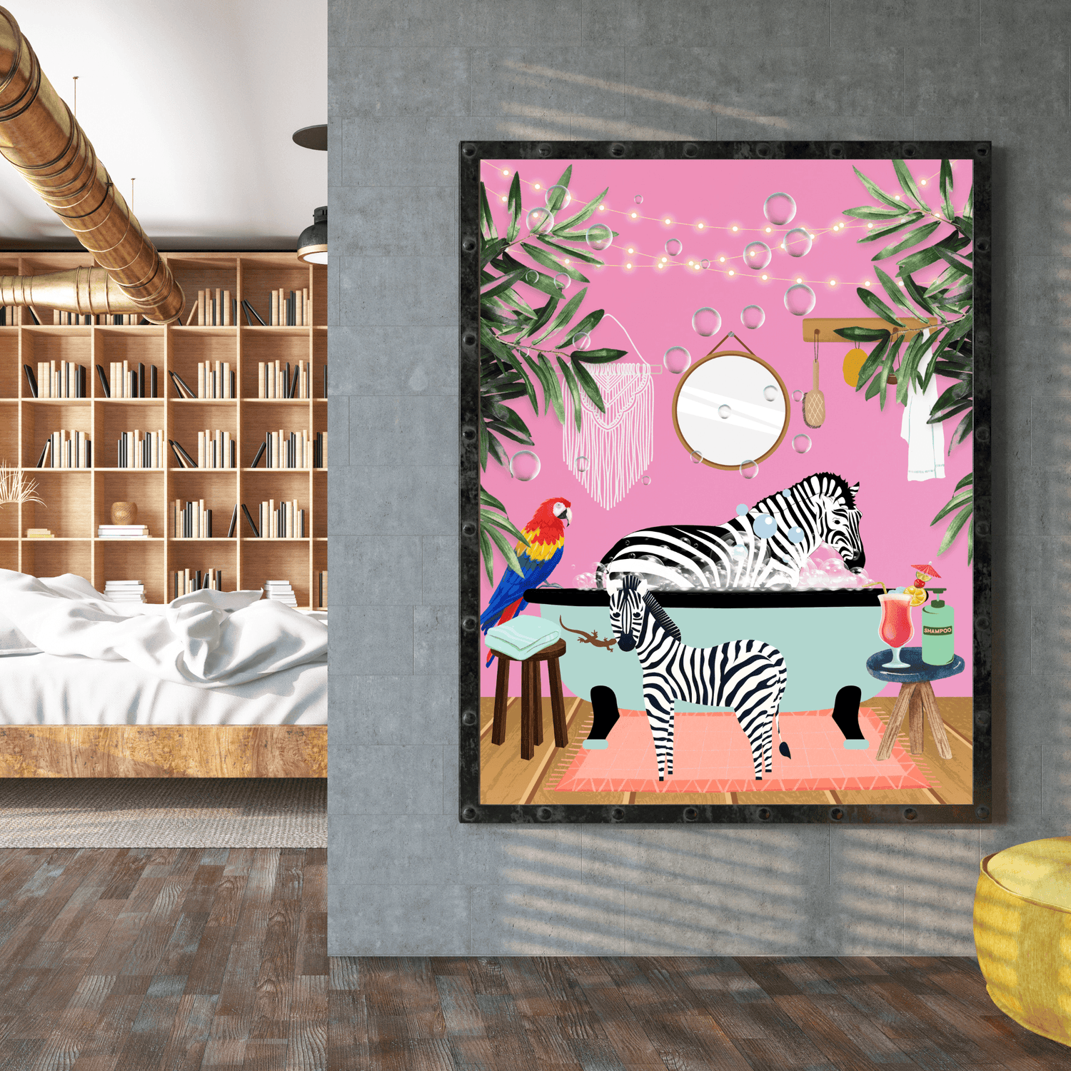 Digital downloadable Zebra bath print