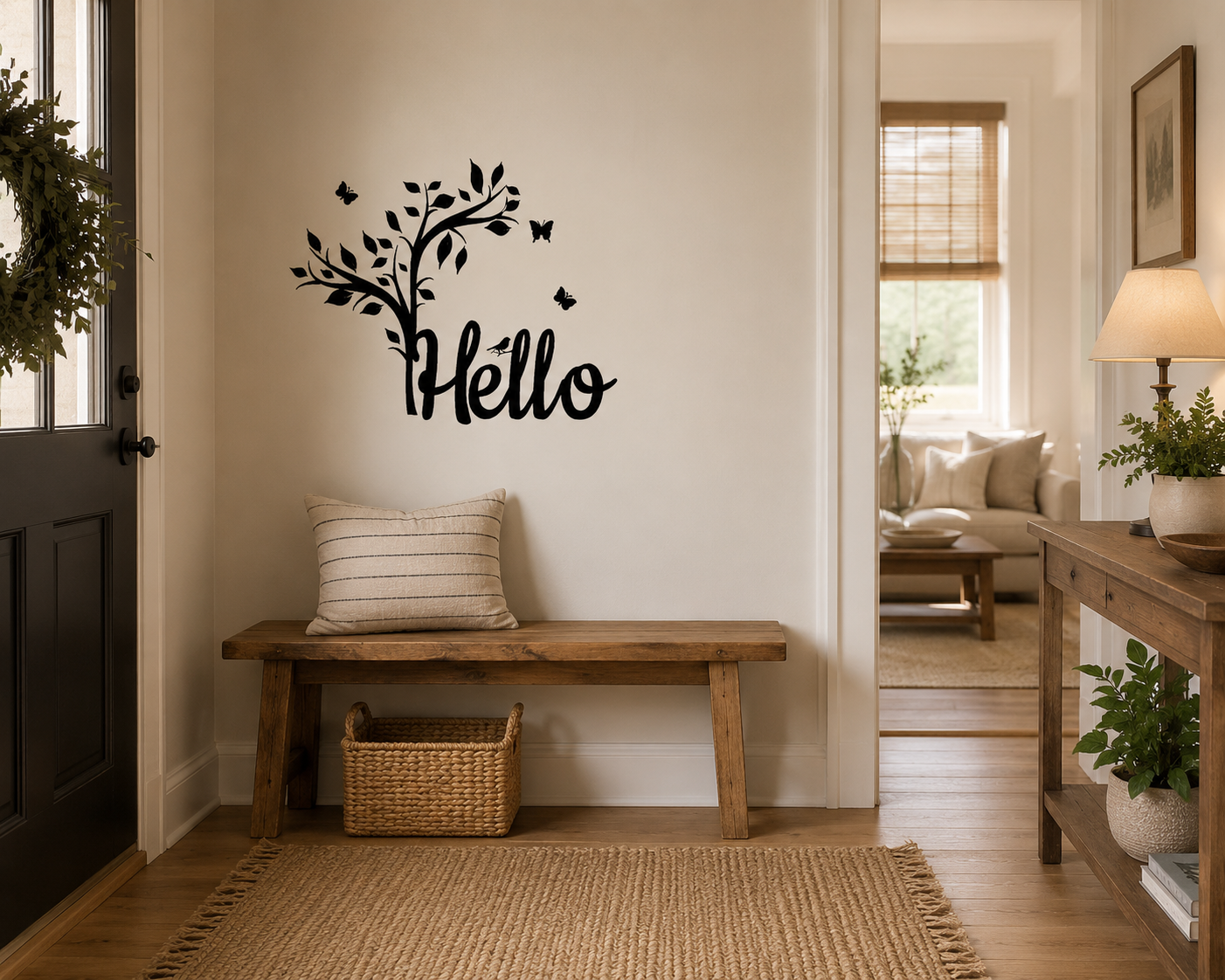 Hello Welcome Tree Wall Sticker Decal