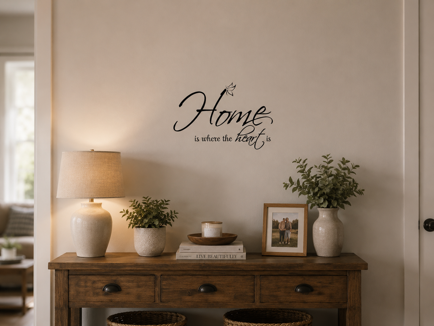 Home is where the heart is wall decal