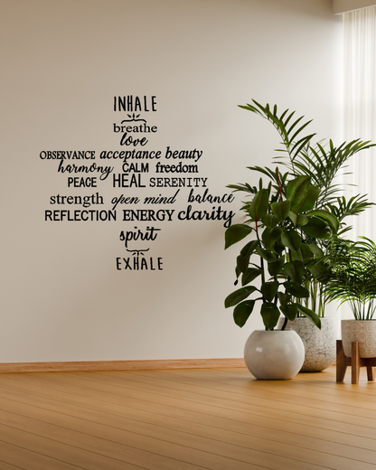 Inhale Exhale Yoga Wall Decal Sticker Quote