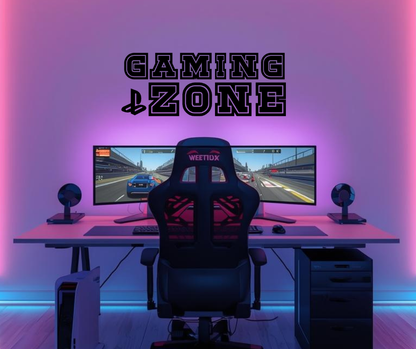 Gaming Zone Wall Decal – Gamer Room Vinyl Wall Sticker for Kids & Teens