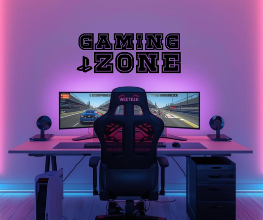 Gaming Zone Wall Decal – Gamer Room Vinyl Wall Sticker for Kids & Teens