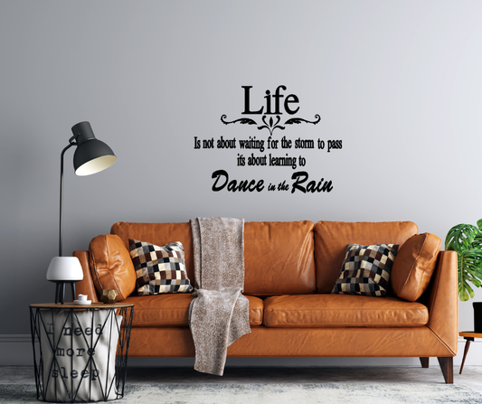 Dance in the Rain – Removable Wall Decal
Bring joy, inspiration, and a sense of freedom into your home with our uplifting “Dance in the Rain” Wall Decal. Perfect for creating a lively and meaningful feature wall, this decal adds a playful and elegant touch to bedrooms, living areas, hallways, or dining spaces.
