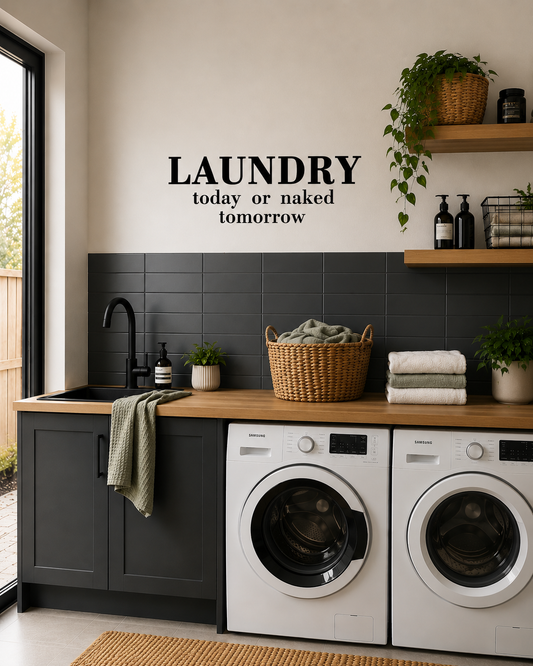Laundry Today or Naked Tomorrow Wall Decal