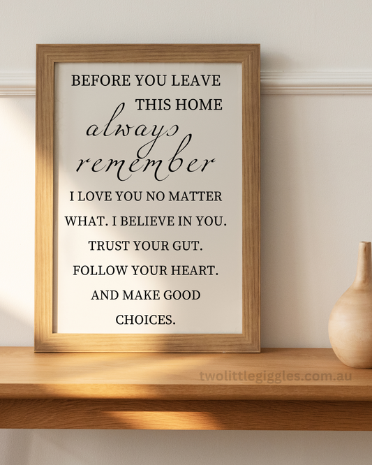 Before you leave