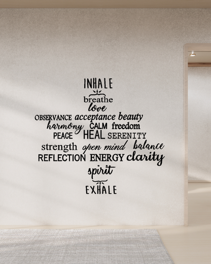 Inhale Exhale Yoga Wall Decal Sticker Quote