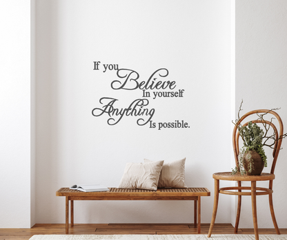 If you believe in yourself anything is possible wall decal two little giggles wall decals Melbourne Australia