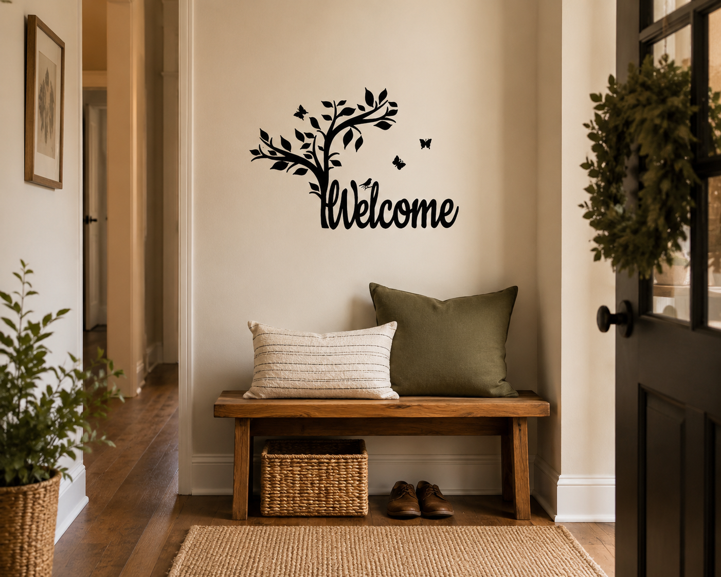 Hello Welcome Tree Wall Sticker Decal
