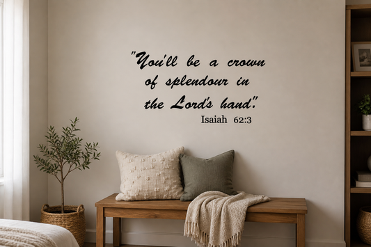 Crown of Splendour wall decal removable Christian wall art 60x35cm