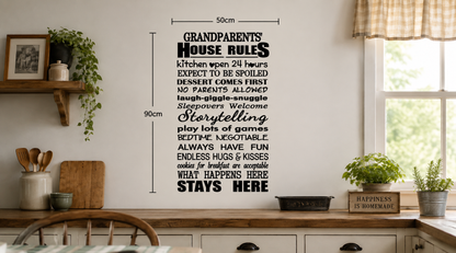 Grandparents House Rules Wall Decal