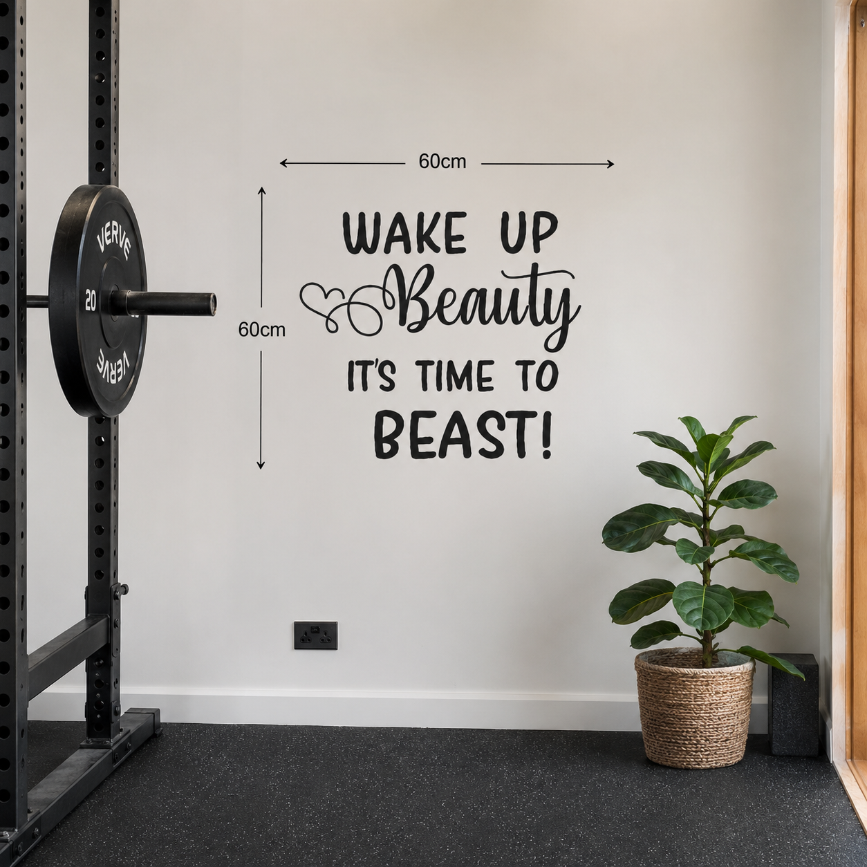 Wake Up Beauty It’s Time To Beast! – Gym Wall Decal