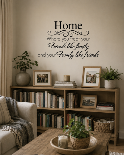 Home Family Friends Wall Decal | Family Quote Wall Art