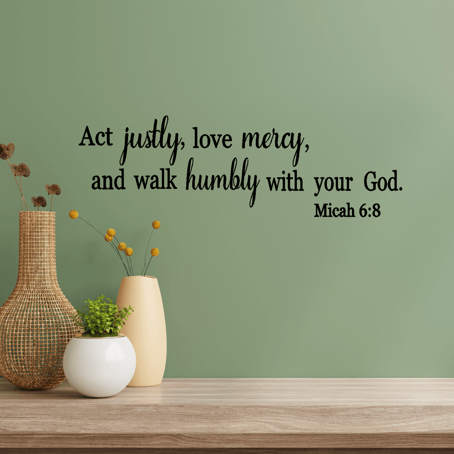 Act Justly Wall Quote Decal - Two Little Giggles