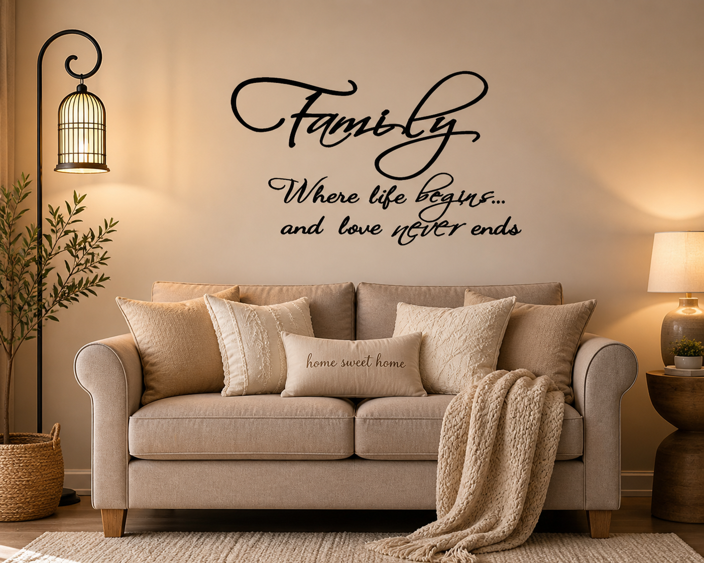 Removable Wall Decal stciker quote for family home