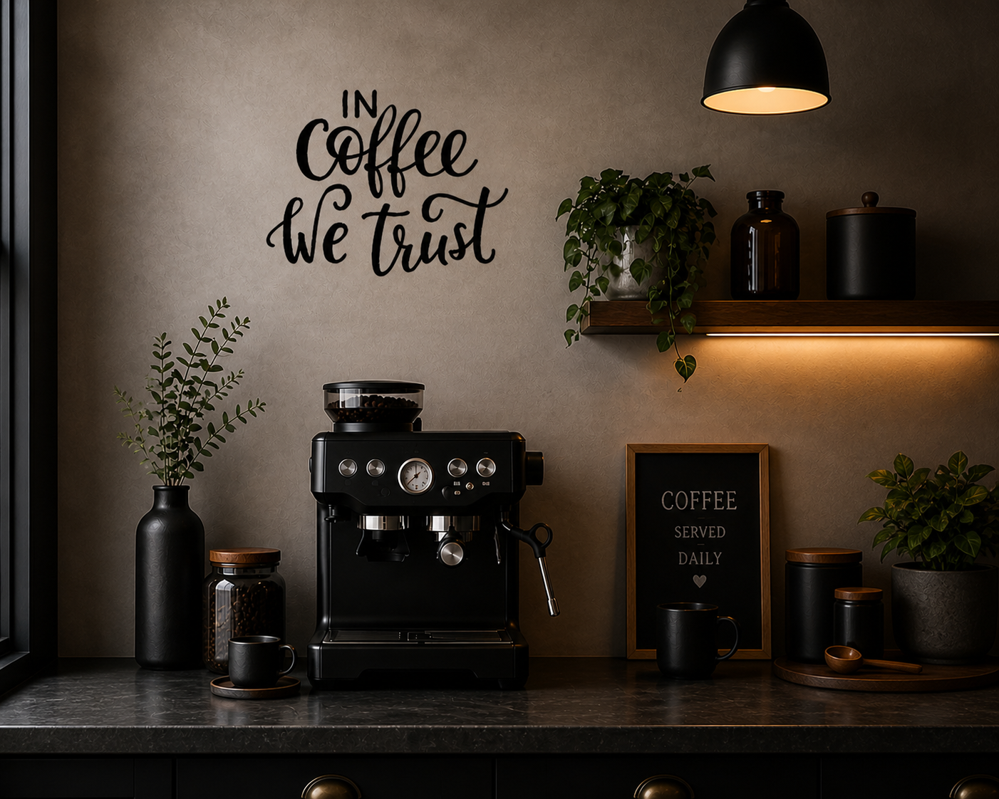 In Coffee we trust wall decal
