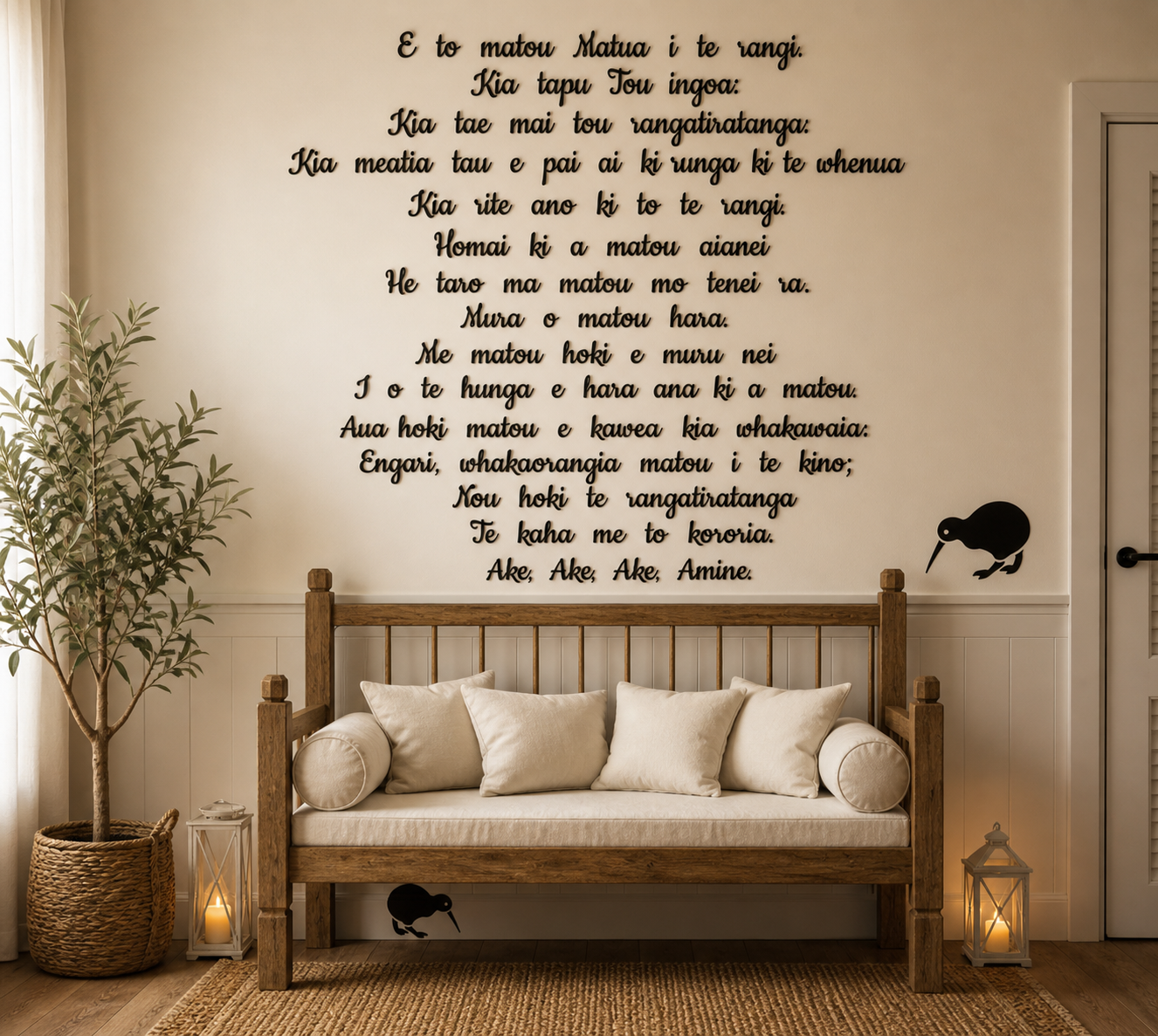 Te Reo Maori Prayer Kiwiana wall decor decal wall sticker