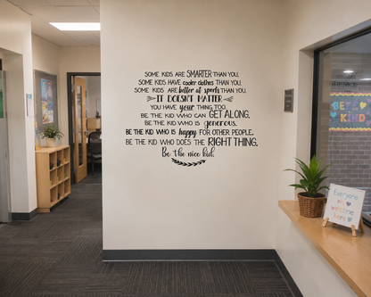 Be Happy removable wall decal in modern script font displayed on a stylish wall in a bright modern home interior. Inspirational vinyl wall quote made in Melbourne by Two Little Giggles Wall Decals.