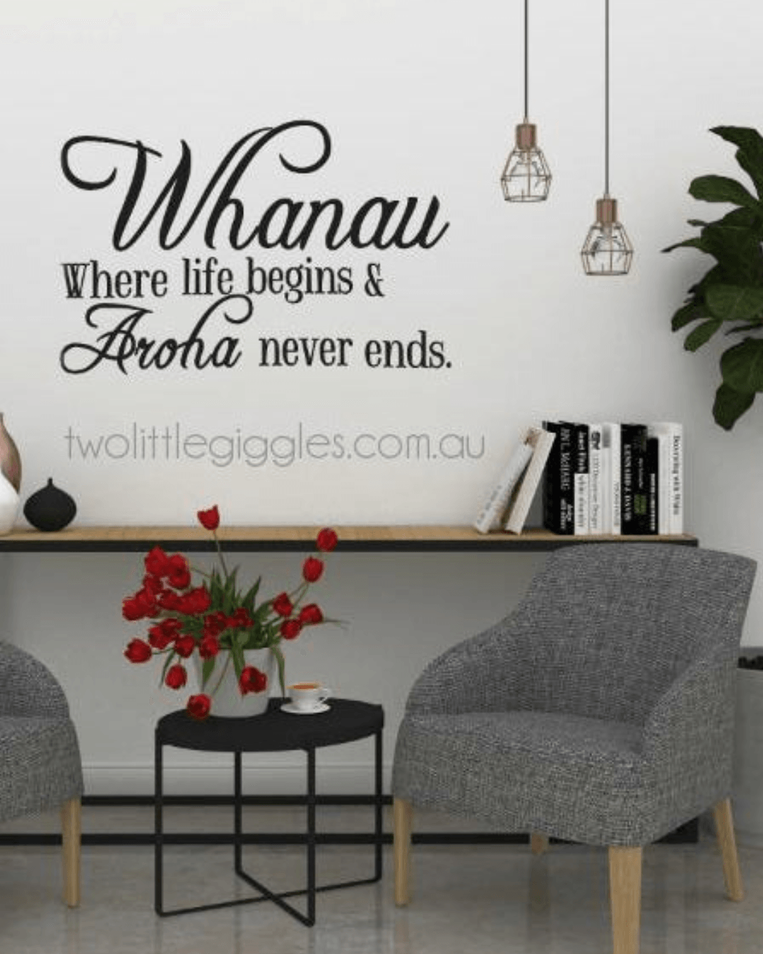 Whanau & Aroha For Life Maori Wall Decal - Two Little Giggles
