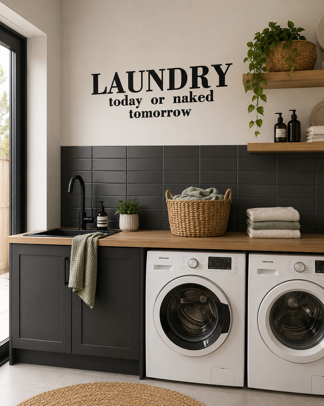 Laundry Today or Naked Tomorrow Wall Decal