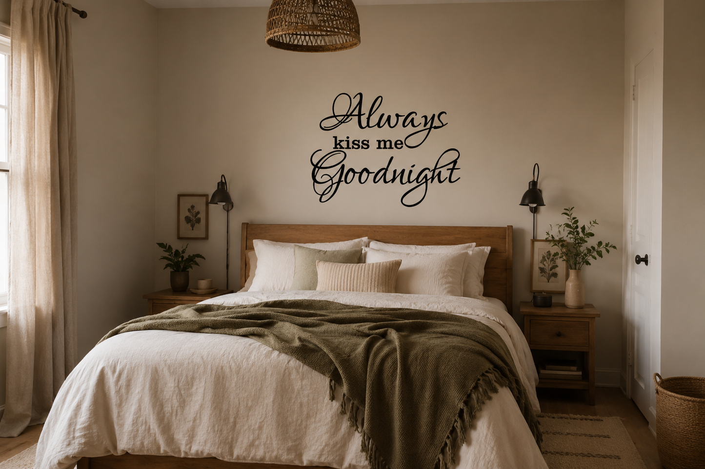 Always Kiss me Goodnight Wall Decal