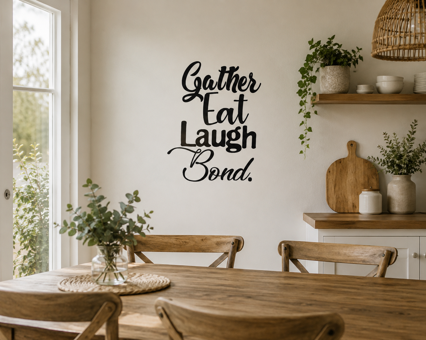 Gather Eat Laugh Bond Wall Decal