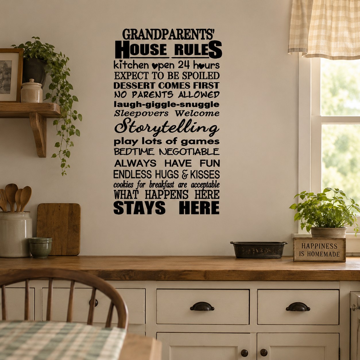Grandparents House Rules Wall Decal