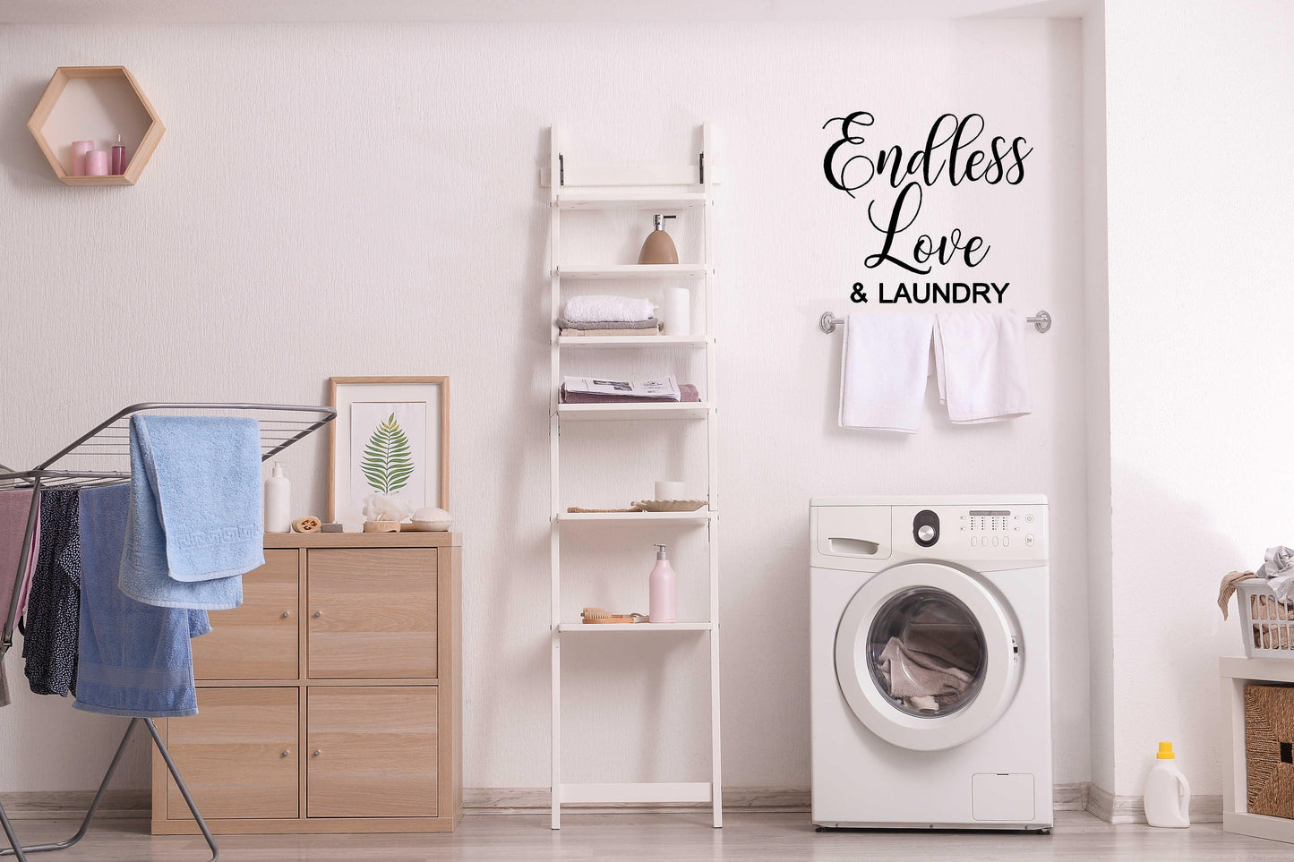 Endless Love and Laundry Wall Decal Sticker Quote - Two Little Giggles