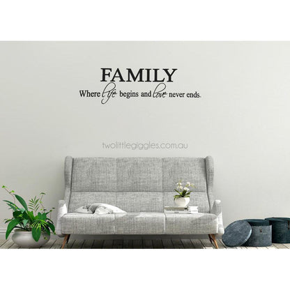 Family Where life begins and love never ends - Two Little Giggles