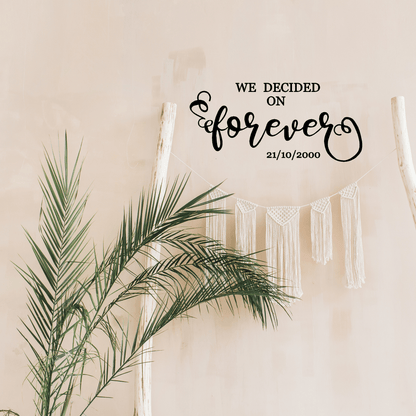 We decided on Forever Wall Decal Sticker Quote - Two Little Giggles
